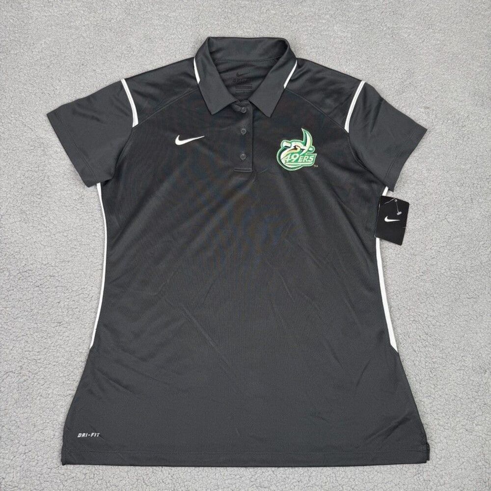 Charlotte 49ers Shirt Womens Large Grey Nike Dri-Fit Game Day Polo NCAA Golf NWT